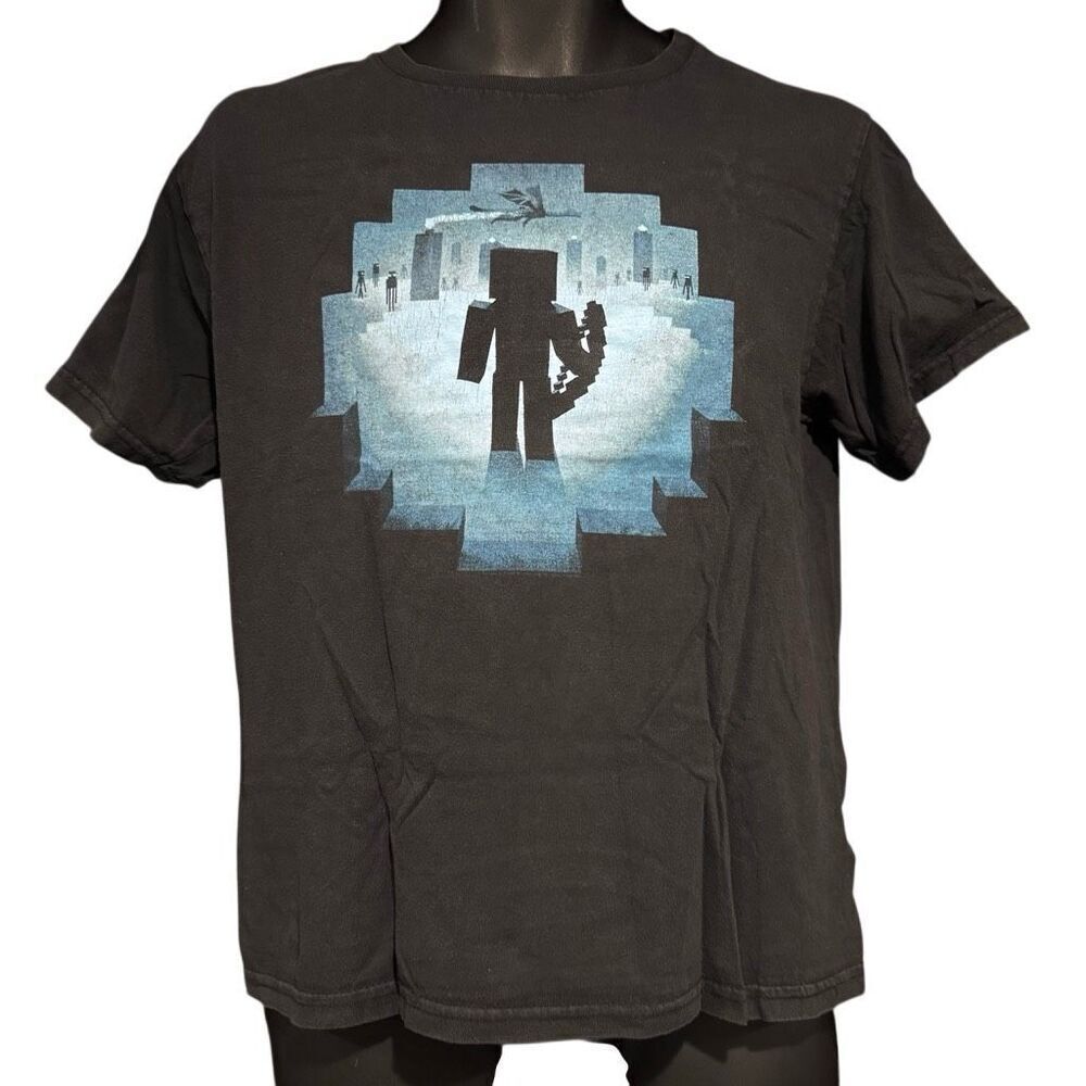 Minecraft Steve Cave Enderdragon Enderman Nether Blue T-Shirt Kid’s XL